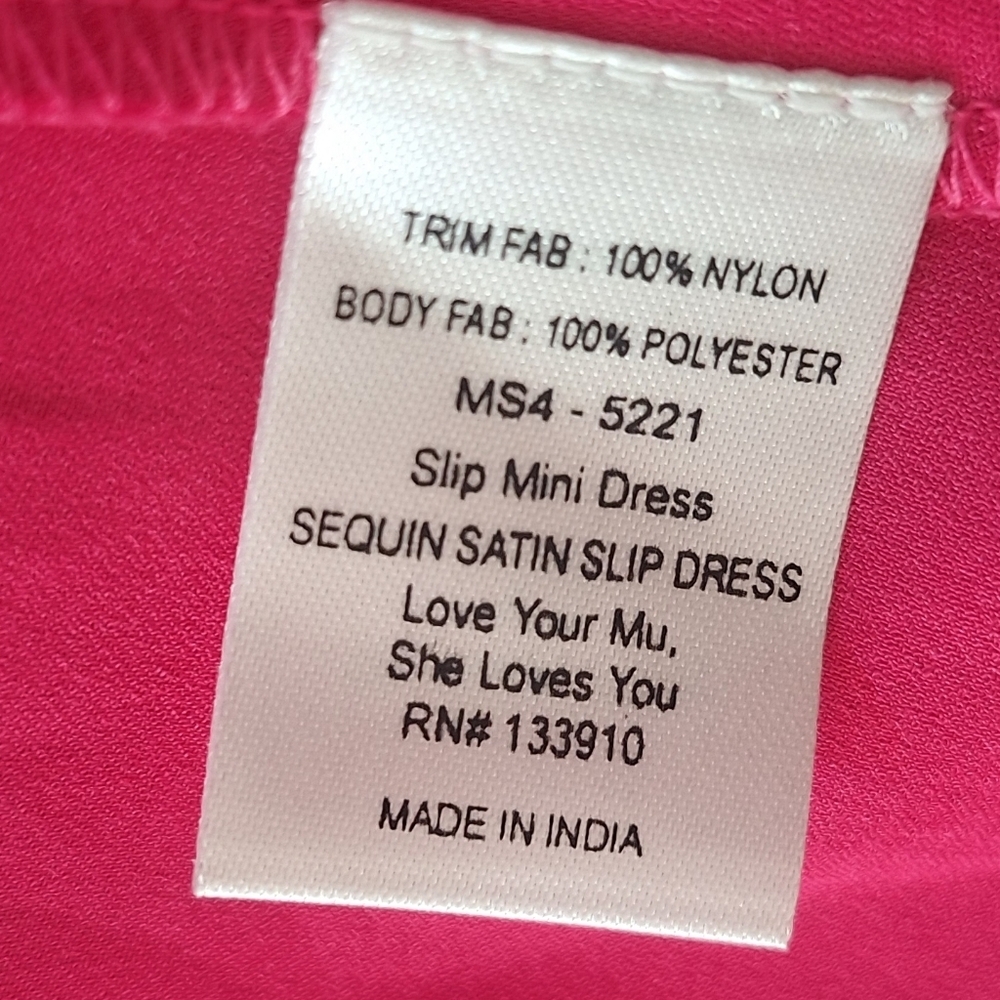 Show Me Your Mumu Satin Sequin Pink Top Or Dress Adjustable Straps Size S NWT - Picture 8 of 9